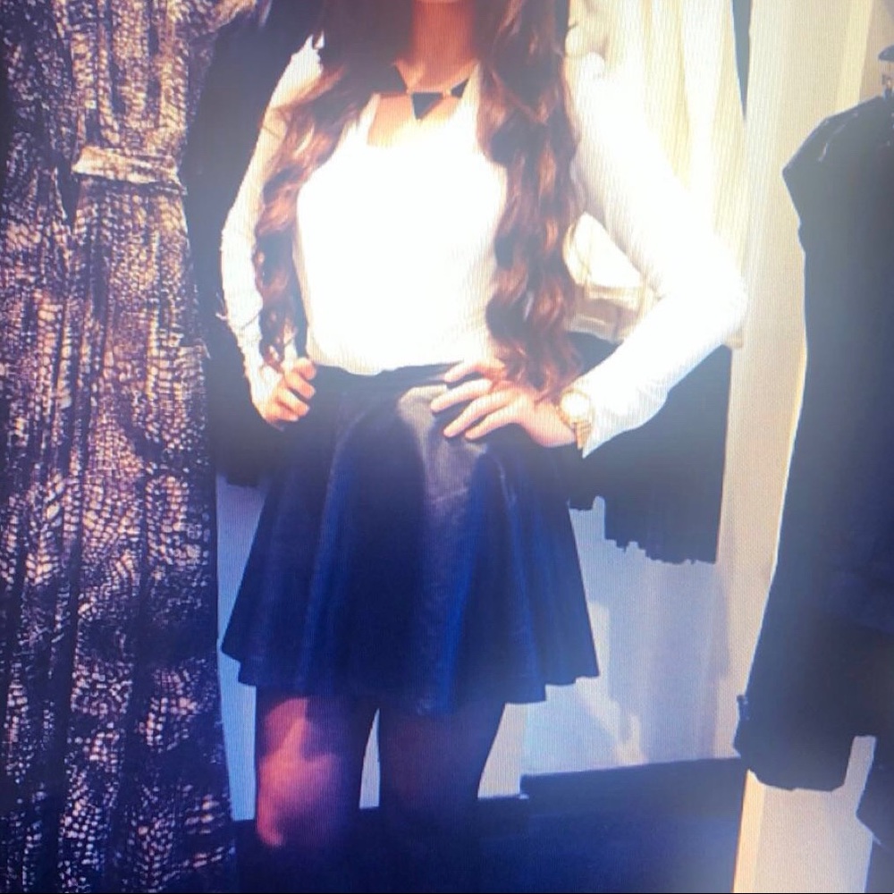 100% leather skater skirt